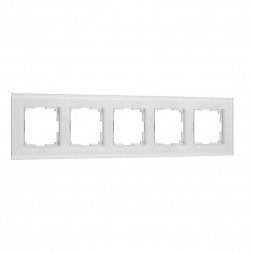 Рамка Werkel Senso на 5 постов белый стекло soft-touch W0053101 4690389214271
