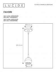 Подвесной светильник Lucide Favori 09434/01/30