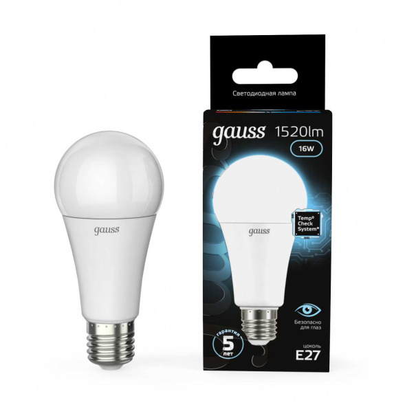 Лампа светодиодная Gauss E27 16W 4100K матовая 102502216
