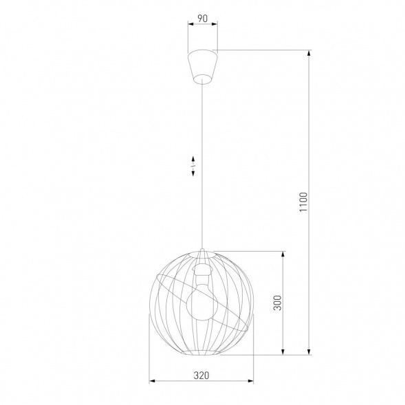 Подвесной светильник TK Lighting 1626 Orbita Black 1