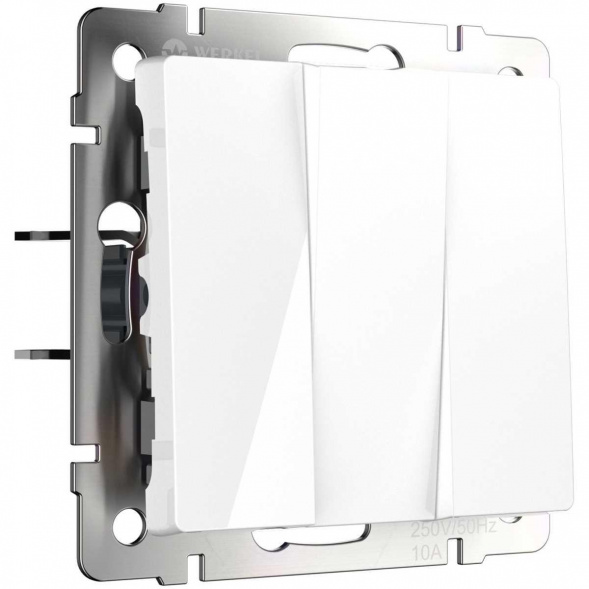 Выключатель трехклавишный Werkel белый W1130001 4690389155246