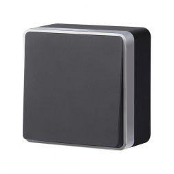 W5010034/ Выключатель одноклавишный Gallant (черный с серебром)