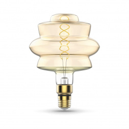 Лампа светодиодная филаментная диммируемая Gauss E27 8W 2400K золотая 161802008