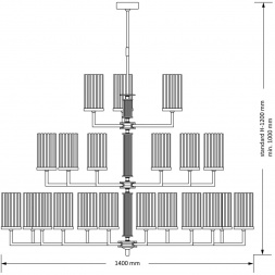 Подвесная люстра KUTEK MOOD Artu Ryfel ART-ZW-12+6+3(ZM)R