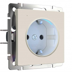 Розетка с заземлением Werkel с подсветкой айвори матовый W1171462 4690389191985