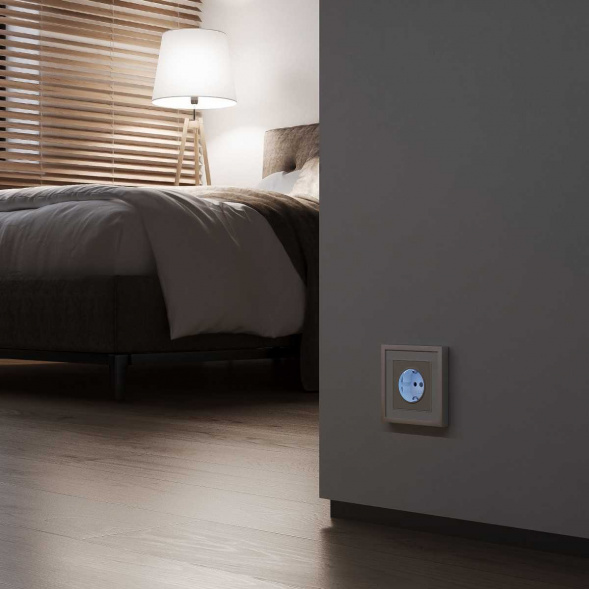 Розетка с заземлением Werkel с подсветкой айвори матовый W1171462 4690389191985