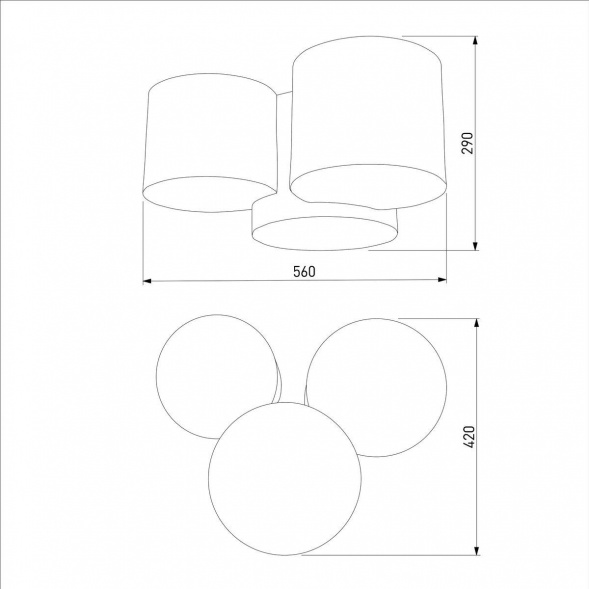 Потолочный светильник TK Lighting 4392 Mona Gray