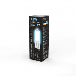 Лампа светодиодная Gauss G9 3.5W 4100K прозрачная 107809203