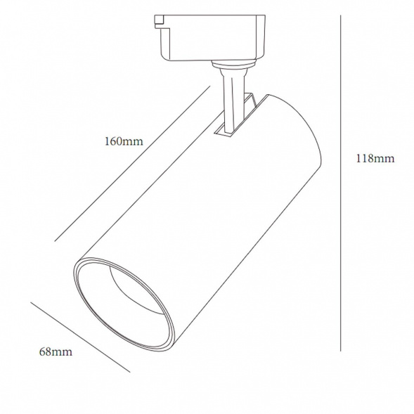 Трековый светодиодный светильник ЭРА TR5-20 COB BK Б0049053