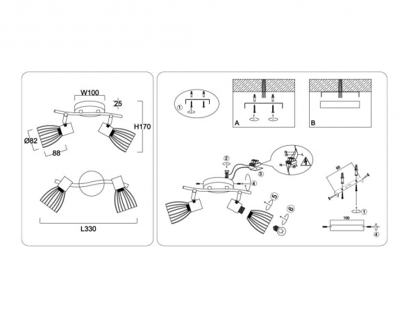 Настенно-потолочный спот Ambrella light TRADITIONAL TR8660