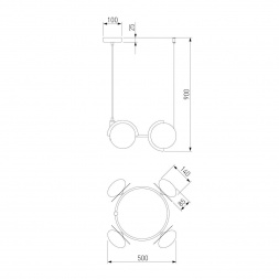 Подвесная люстра Eurosvet Moity 70150/4 черный/латунь