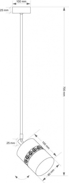 Подвесной светильник  KUTEK VESTO VES-ZW-1(Z)K