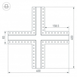 Коннектор X-образный Arlight SL-Linia32-Fantom 030099
