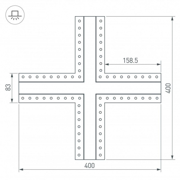Коннектор X-образный Arlight SL-Linia32-Fantom 030099