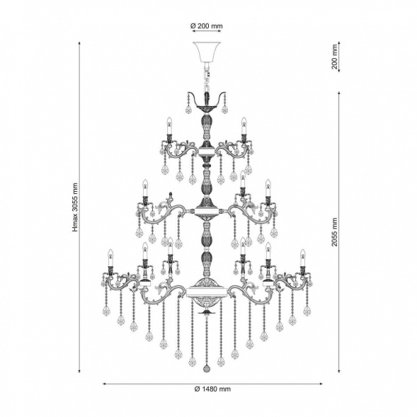 Подвесная люстра Lucia Tucci Barletta 122.60 Coffe Gold