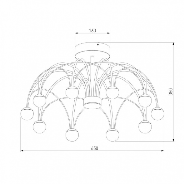 Потолочная светодиодная люстра Eurosvet Ragno 90031/10 LED золото