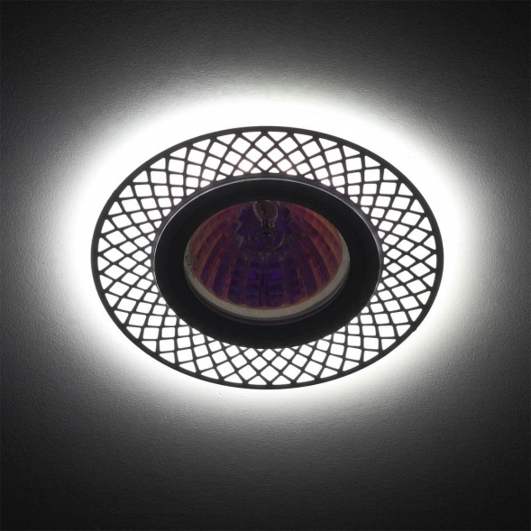 Точечный светильник ЭРА с подсветкой DK LD42 WH/GD Б0037382