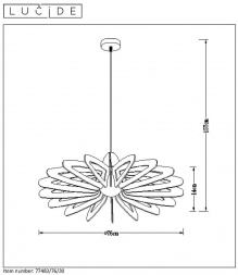 Подвесной светильник Lucide Zidane 77483/76/31