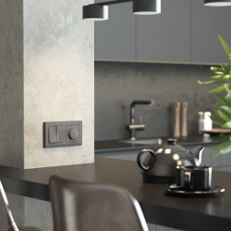 Выключатель Werkel двухклавишный с подсветкой графит W1120164 4690389194368