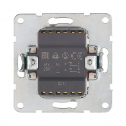 Переключатель LK Studio 2-кл., с двух мест (схема 6+6) 16 A, 250 B (серебристый металлик) LK60 861303-1