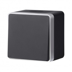 W5010234/ Выключатель одноклавишный влагозащищенный Gallant (черный с серебром)