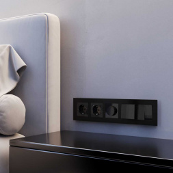 Рамка Werkel AluMax на 5 постов черный алюминий W0053508 4690389214325