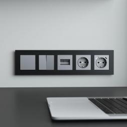 Рамка Werkel AluMax на 5 постов черный алюминий W0053508 4690389214325