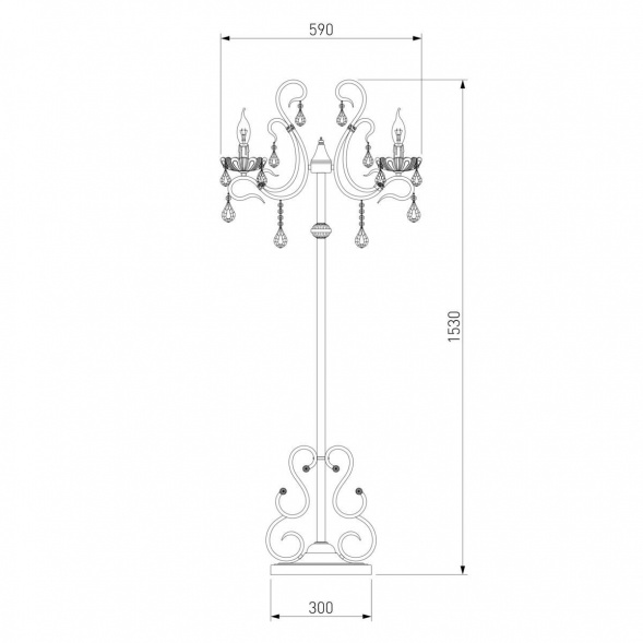 Торшер Eurosvet 12205/3F белый Strotskis