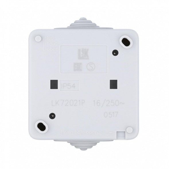 Розетка LK Studio одинарная с з/к, EF600G, 16A (серый) 80007