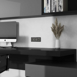 Накладка для двойной розетки Еthernet RJ-45 Werkel графит акрил W1191144 4690389197581