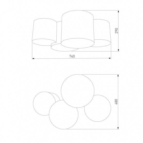 Потолочный светильник TK Lighting 4393 Mona Gray