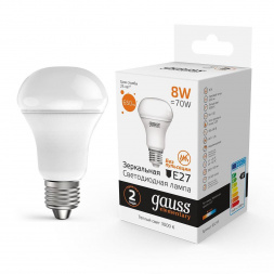 Лампа светодиодная Gauss E27 8W 3000K 63218