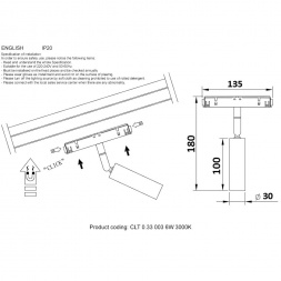 Трековый светодиодный светильник Crystal Lux CLT 0.33 003 6W BL 3000K