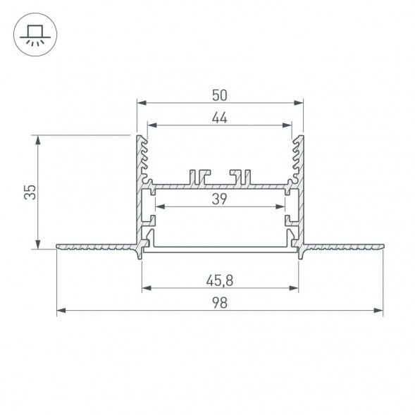 Коннектор X-образный Arlight SL-Linia45-Fantom 030109