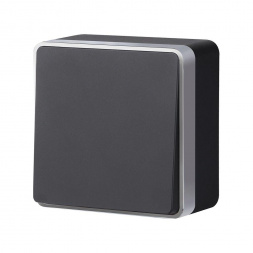 W5012034/ Выключатель одноклавишный проходной Gallant (черный с серебром)