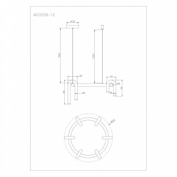 Подвесная светодиодная люстра Arte Lamp Warhol A3258LM-30BK