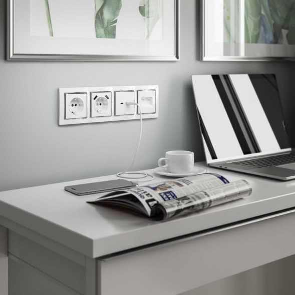 Розетка двойная Ethernet RJ-45 Werkel белый W1181101 4690389155376