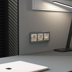 Накладка для двойной розетки Еthernet RJ-45 Werkel айвори акрил W1191143 4690389197222