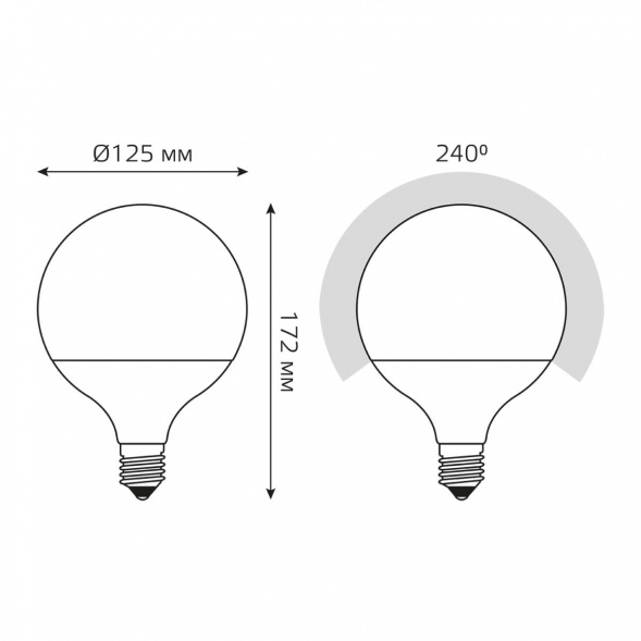 Лампа светодиодная Gauss E27 22W 4100K матовая 105102222
