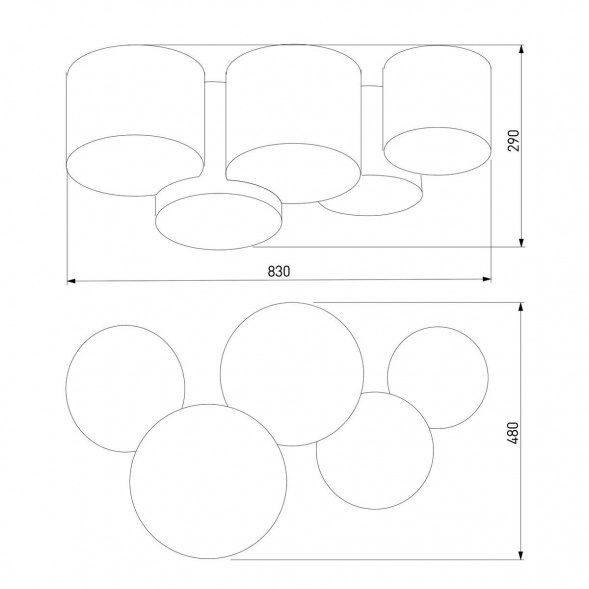 Потолочный светильник TK Lighting 4394 Mona Gray