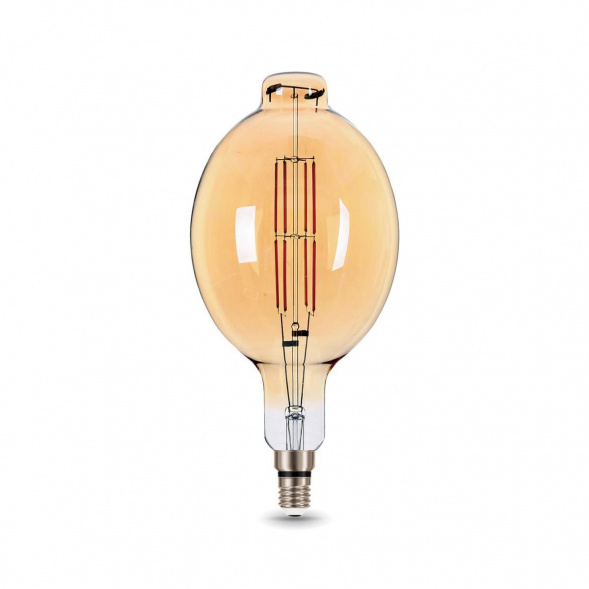 Лампа светодиодная филаментная Gauss E27 8W 2400K золотая 151802008