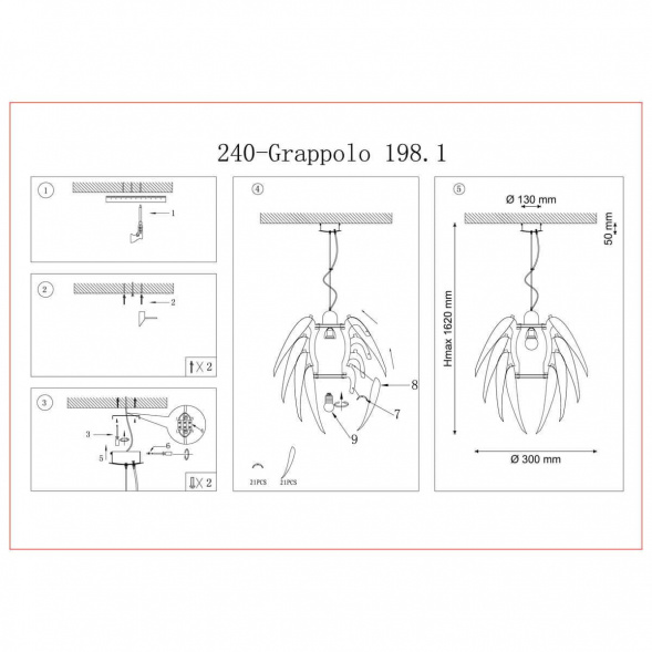 Подвесной светильник Lucia Tucci Grappolo 198.1 Bianco
