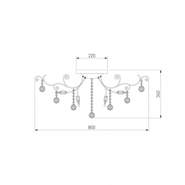 Потолочная люстра Eurosvet 10042/12 античная бронза/прозрачный хрусталь
