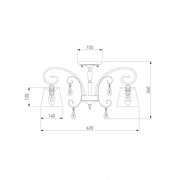 Потолочная люстра Eurosvet 60065/5 серебро