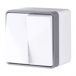 Выключатель Werkel двухклавишный влагозащищенный Gallant белый WL15-03-02 4690389102141