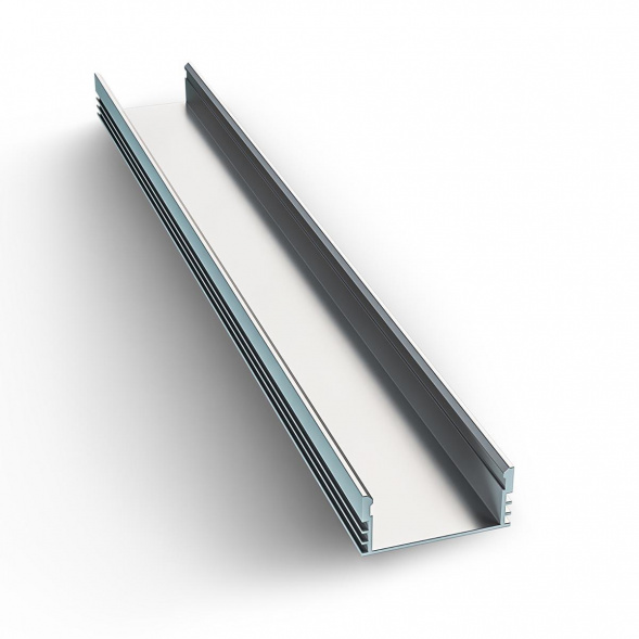 Профиль накладной с рассеивателем серебро 2м. Apeyron 08-10