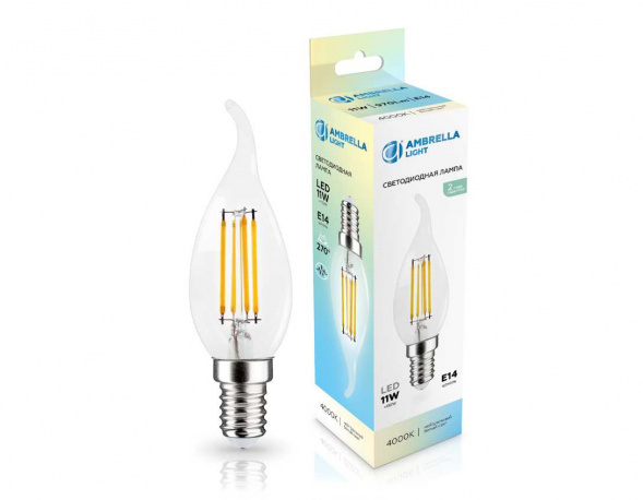 Лампа светодиодная Свеча на ветру CF35 11W 4000K Ambrella light Bulding 351124