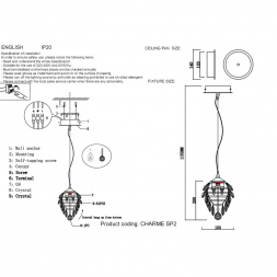 Подвесной светильник Crystal Lux Charme SP2 Chrome/Transparent