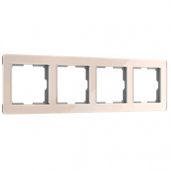 Рамка Werkel Acrylic на 4 поста айвори W0042743 4690389190551