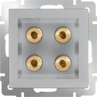 Акустическая розетка Werkel х4 серебряный WL06-AUDIOx4 4690389059292